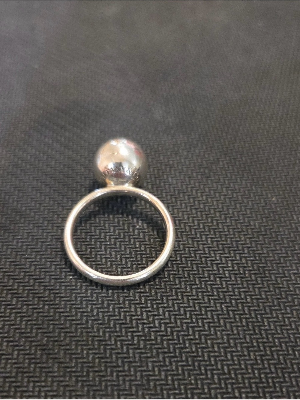 Tiffany & Co. Polished Silver Sphere Ring size 8 Authentic